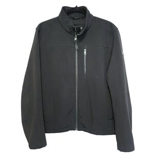 Calvin Klein Scuba Jacket Mens M Black Fleece Lined Water Resistant Stretch